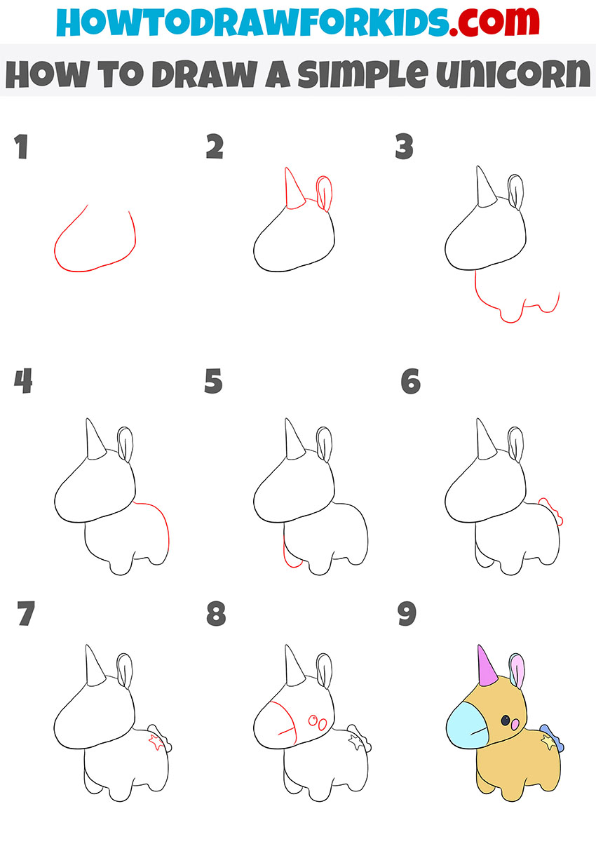 how to draw a simple unicorn step by step1