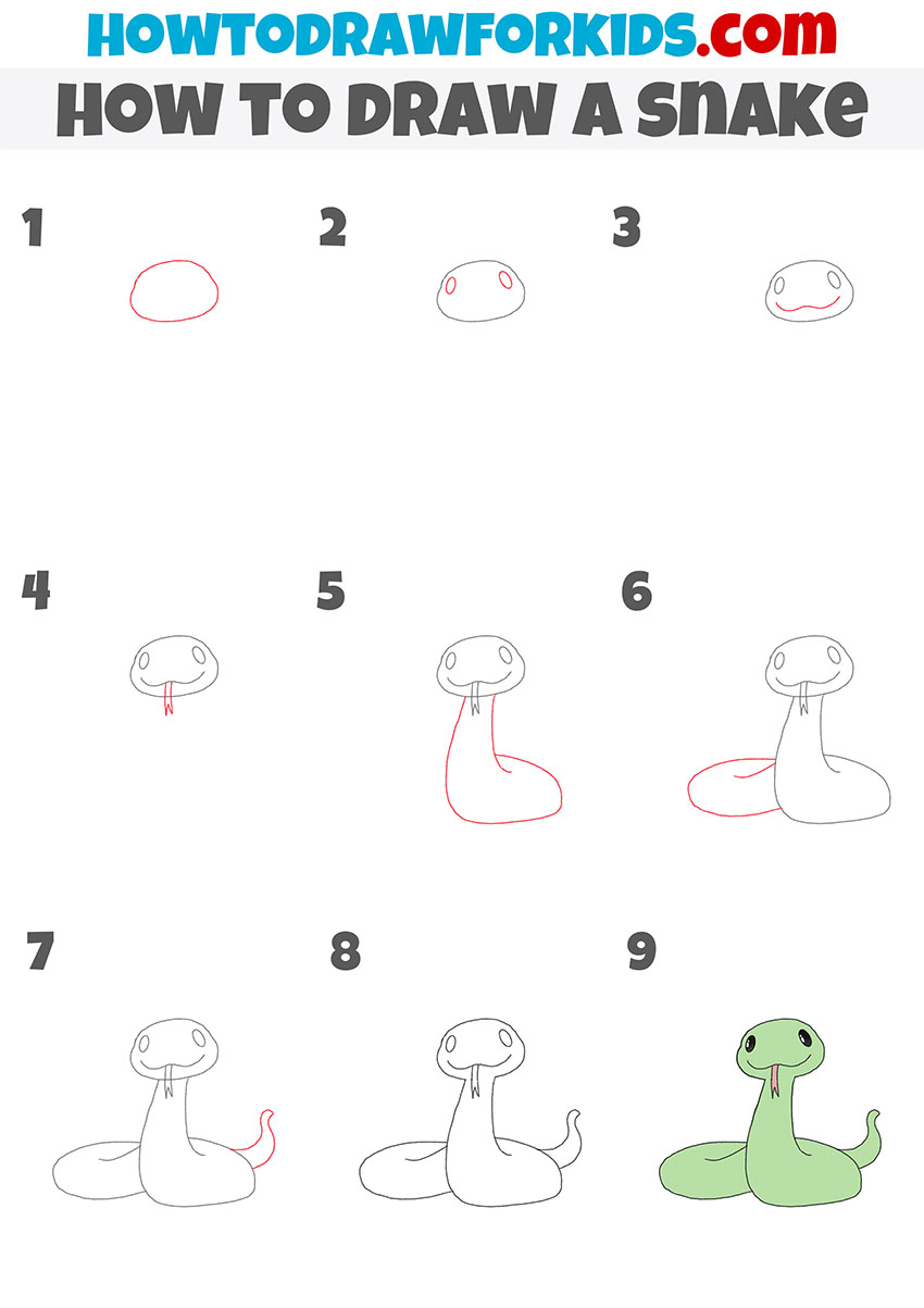 How to Draw a Snake Easy Drawing Tutorial For Kids