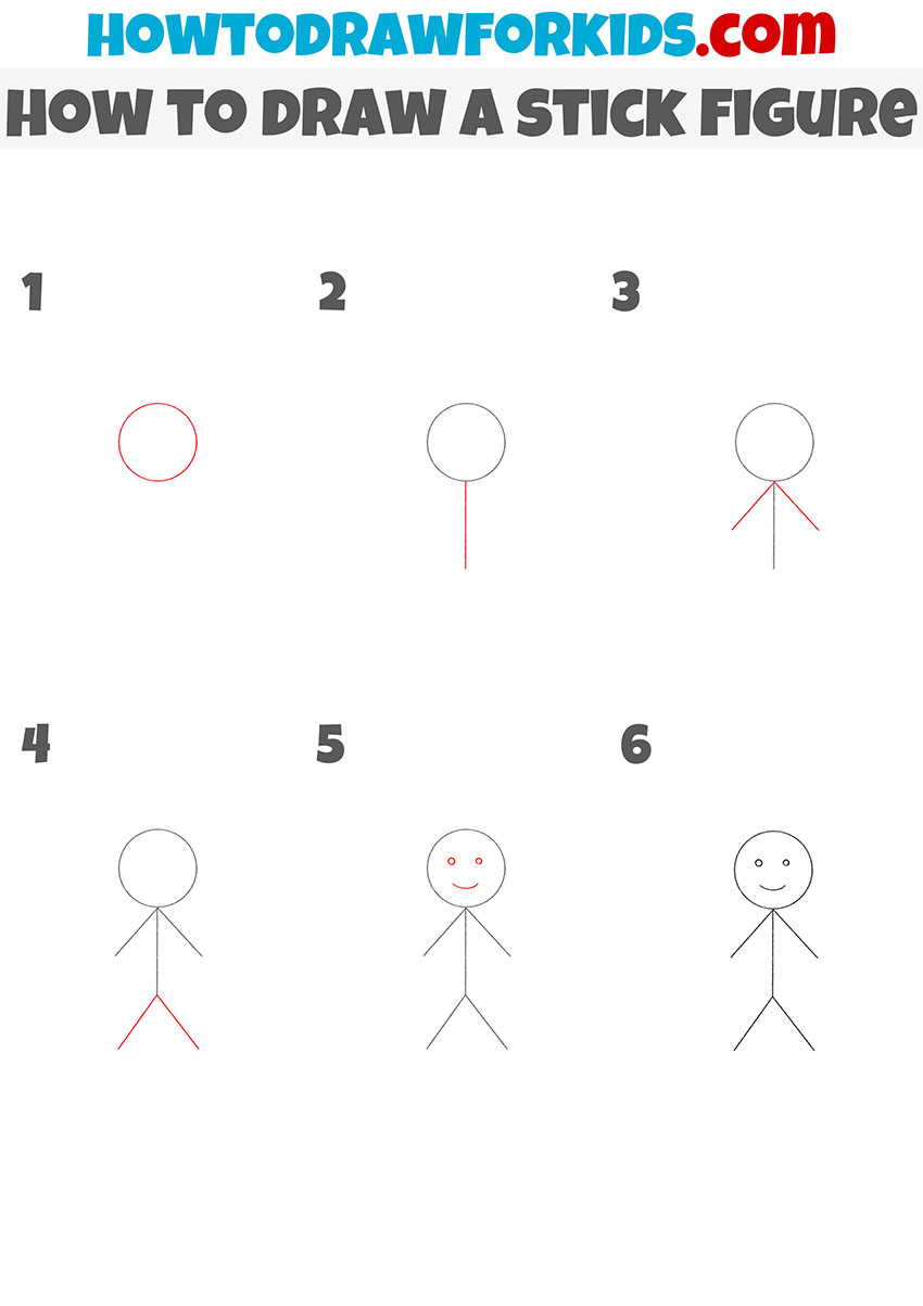 how to draw a stick figure step by step