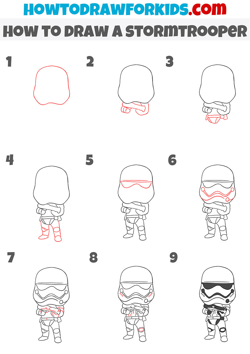 how to draw a stormtrooper step by step