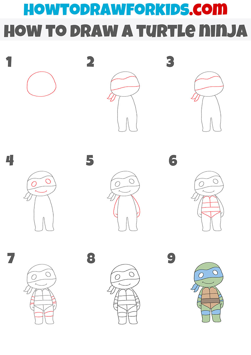 how to draw a ninja step by step for kids