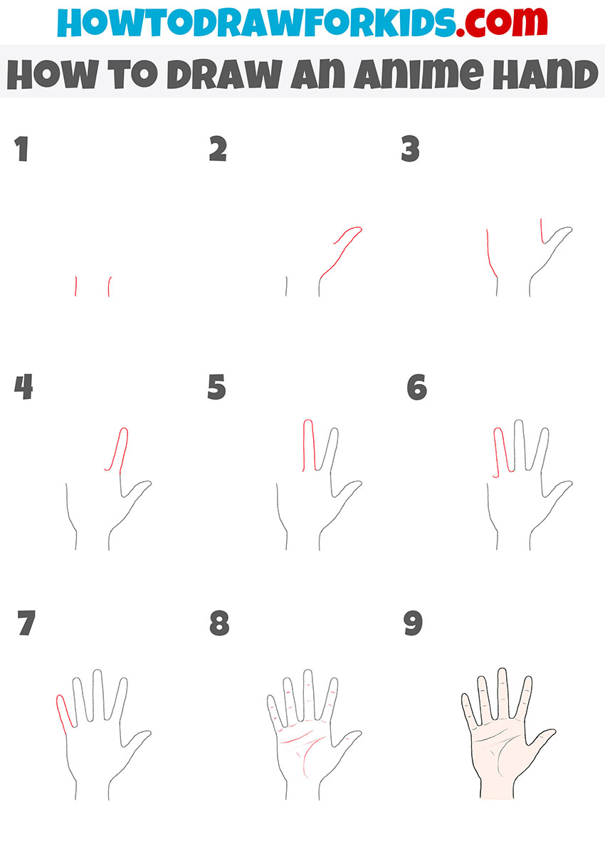 how to draw an anime hand step by step