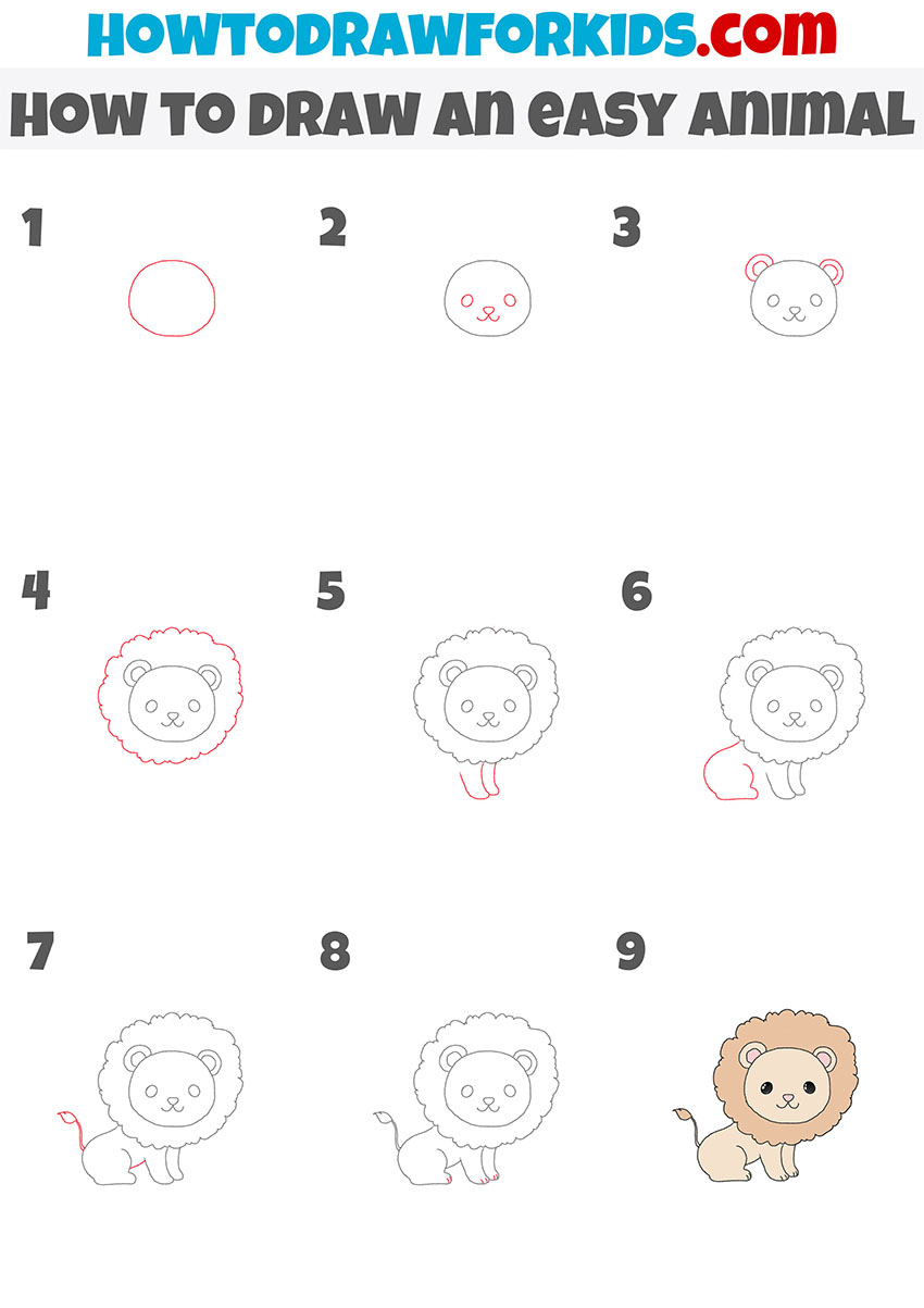 how to draw an easy animal step by step