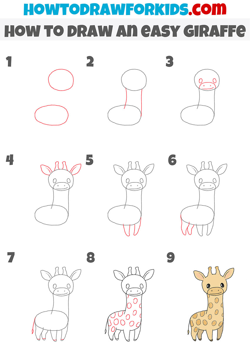 how to draw an easy giraffe 2