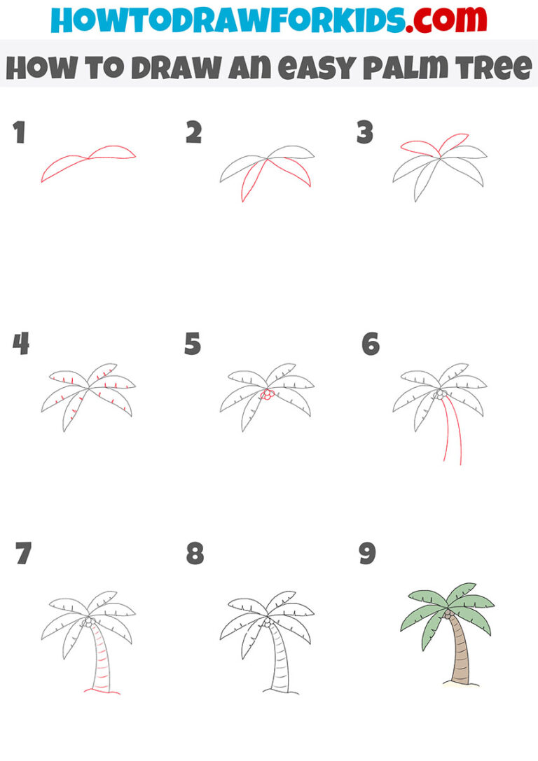 How to Draw an Easy Palm Tree Easy Drawing Tutorial For Kids