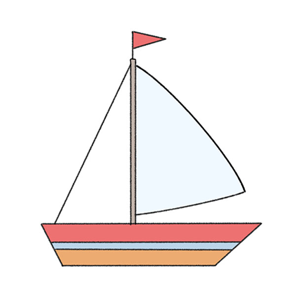 How to Draw an Easy Sailboat - Easy Drawing Tutorial For Kids