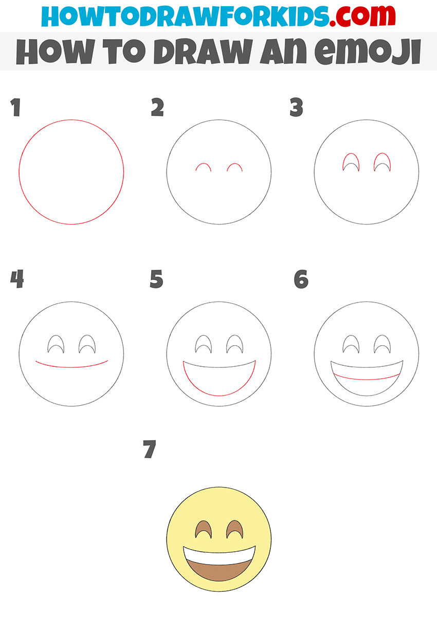 how to draw an emoji step by step