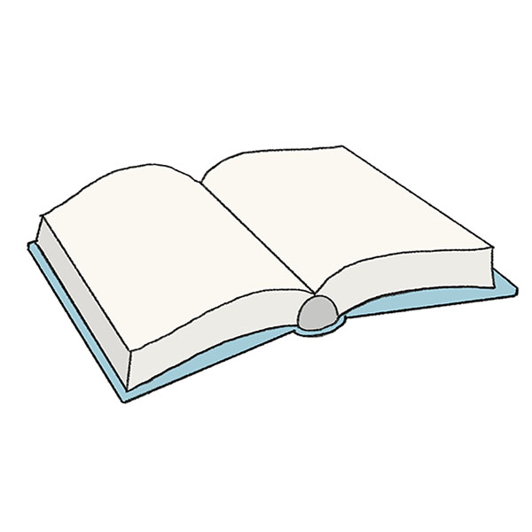 how to draw an open book step by step