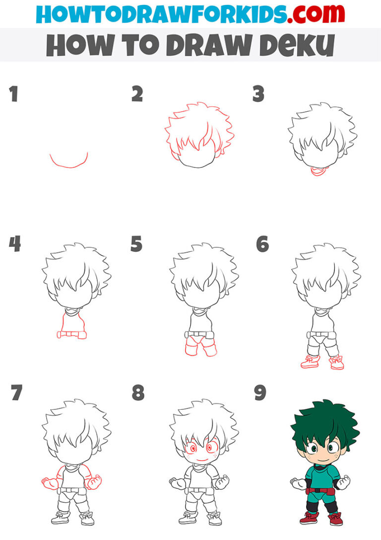 How to Draw Deku - Easy Drawing Tutorial For Kids