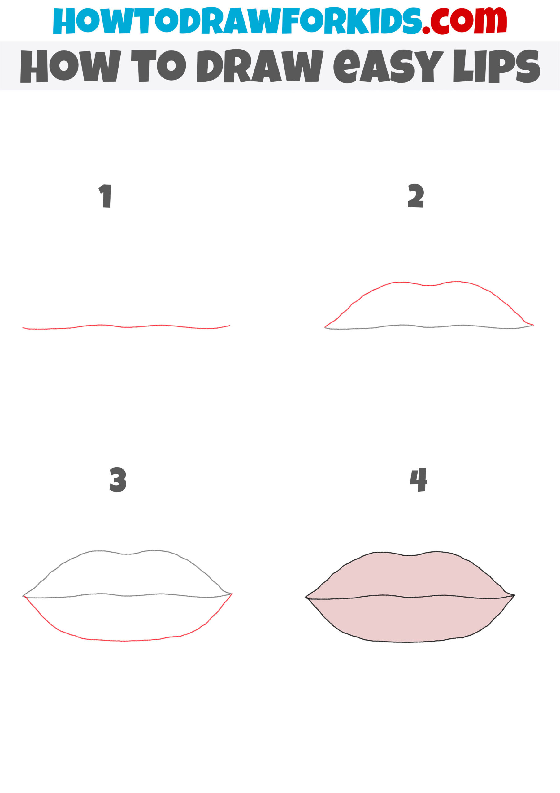 lips step by step drawing tutorial