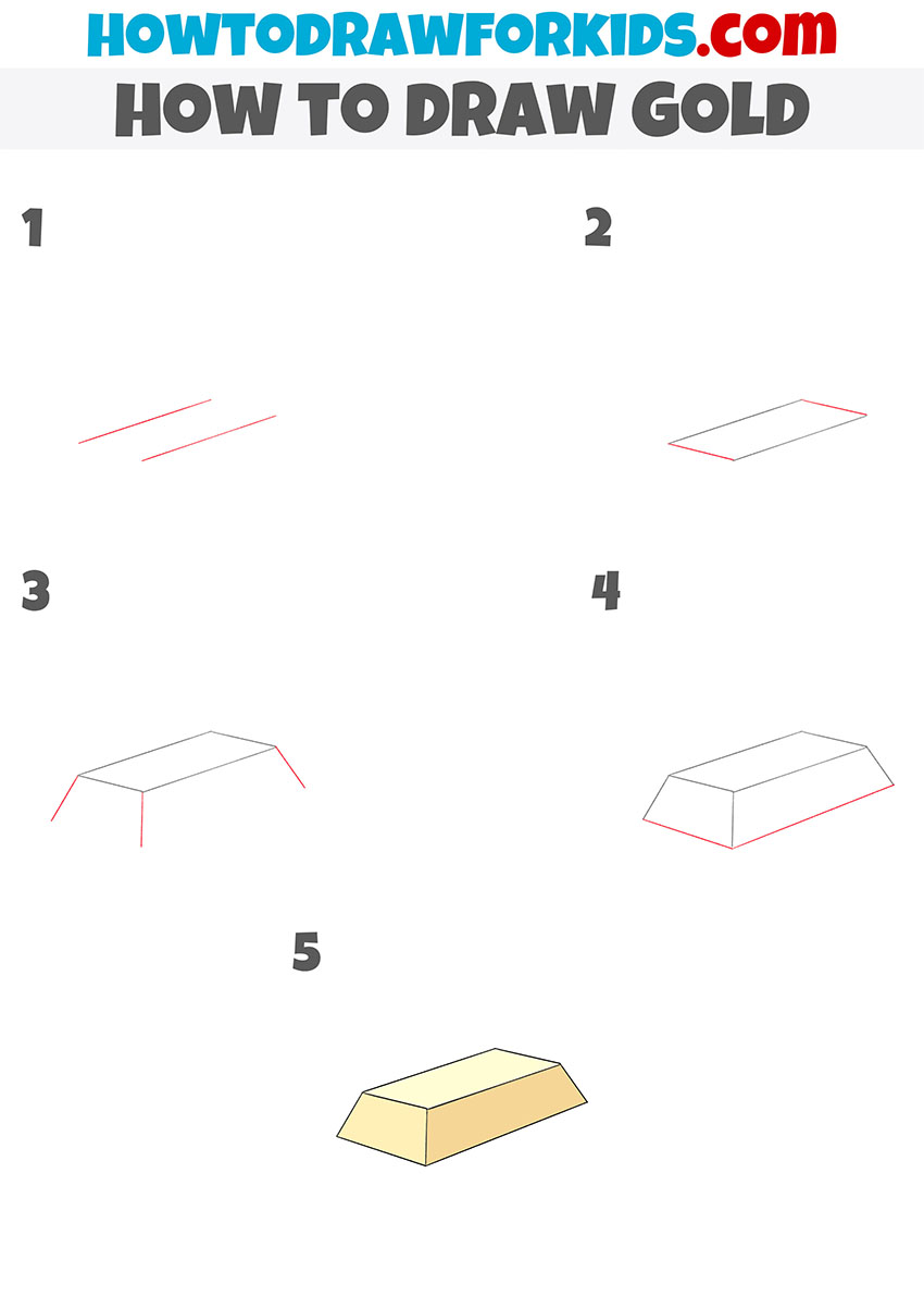 how to draw gold step by step