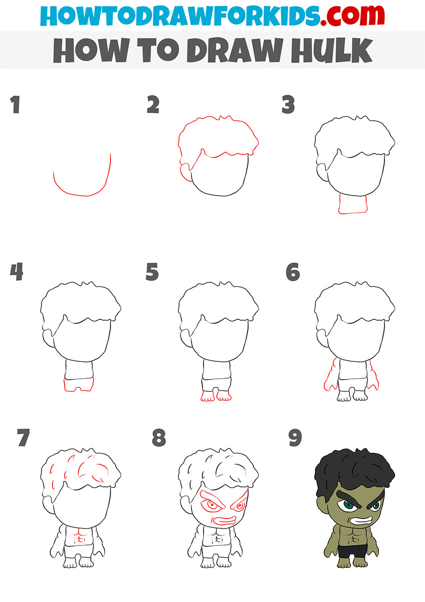 How To Draw Hulk Step By Step On Paper