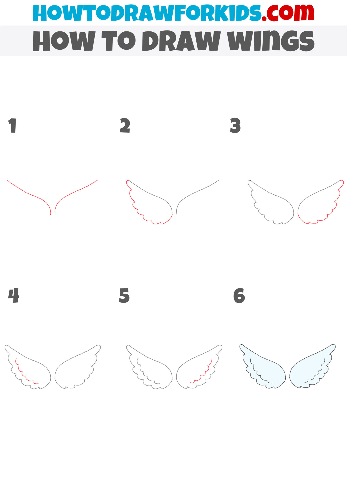 How to Draw Wings Easy Drawing Tutorial For Kids