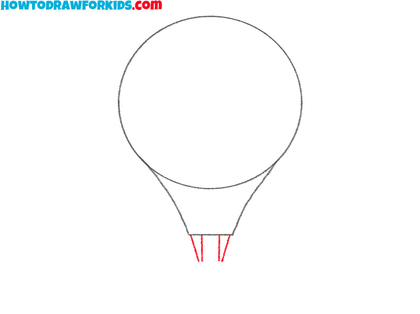 how to draw a cartoon hot air balloon