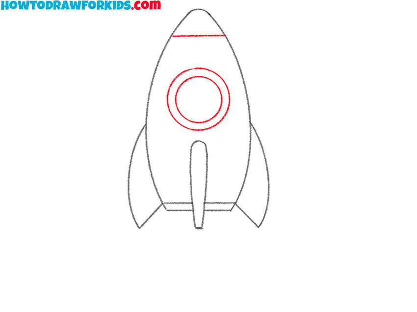 how to draw a cartoon rocket ship