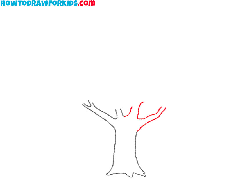 tree with leaves drawing tutorial