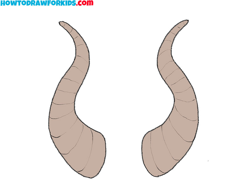 horns drawing lesson