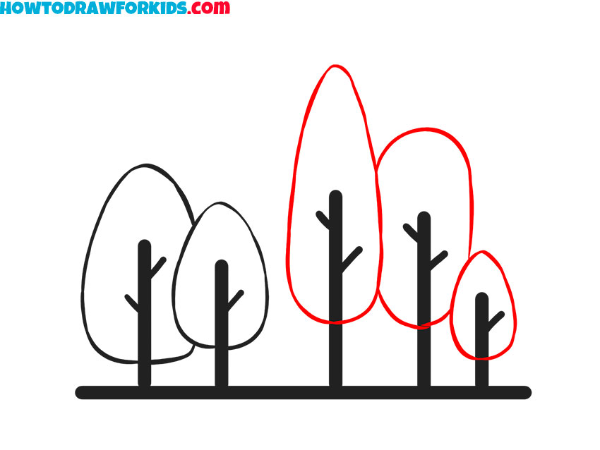 how to draw a forest for beginners
