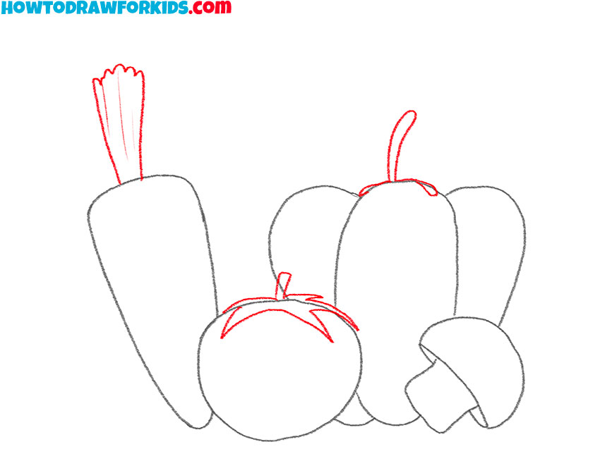 how to draw cute cartoon vegetables
