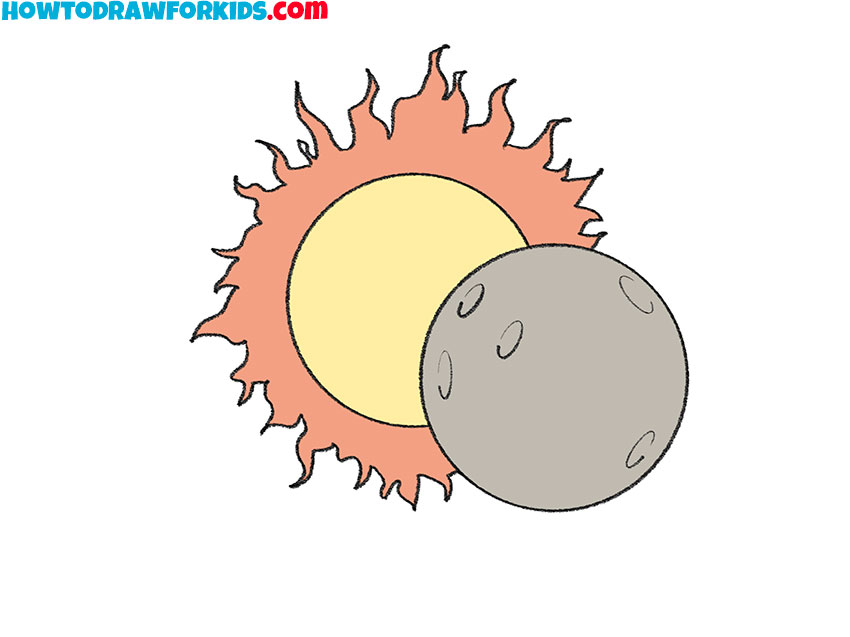 simple eclipse drawing for kids