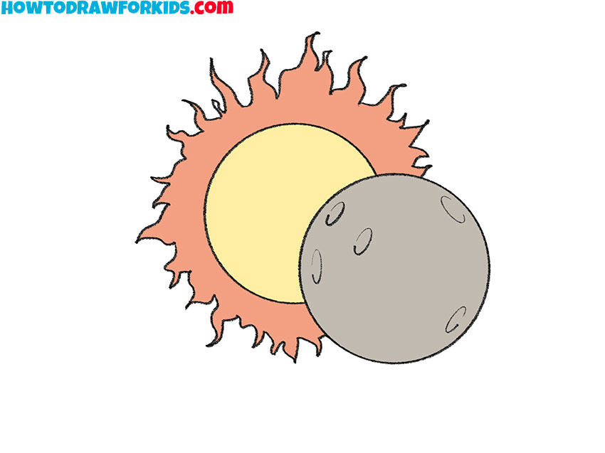 solar eclipse drawing||solar eclipse diagram||how to draw solar eclipse  drawing step by step||lunar - YouTube