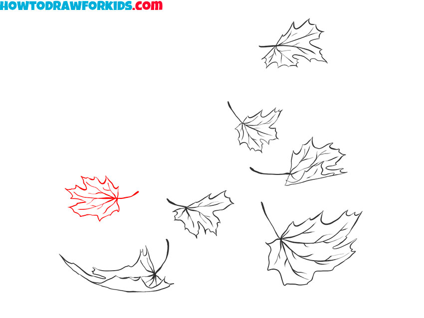 falling leaves drawing for kids