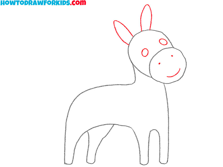 how to draw a donkey cartoon