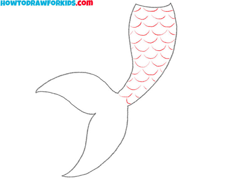How to Draw a Mermaid Tail - Easy Drawing Tutorial For Kids