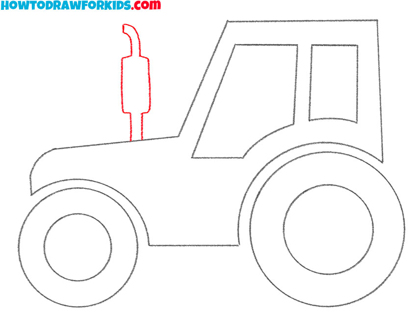 how to draw a simple cartoon tractor