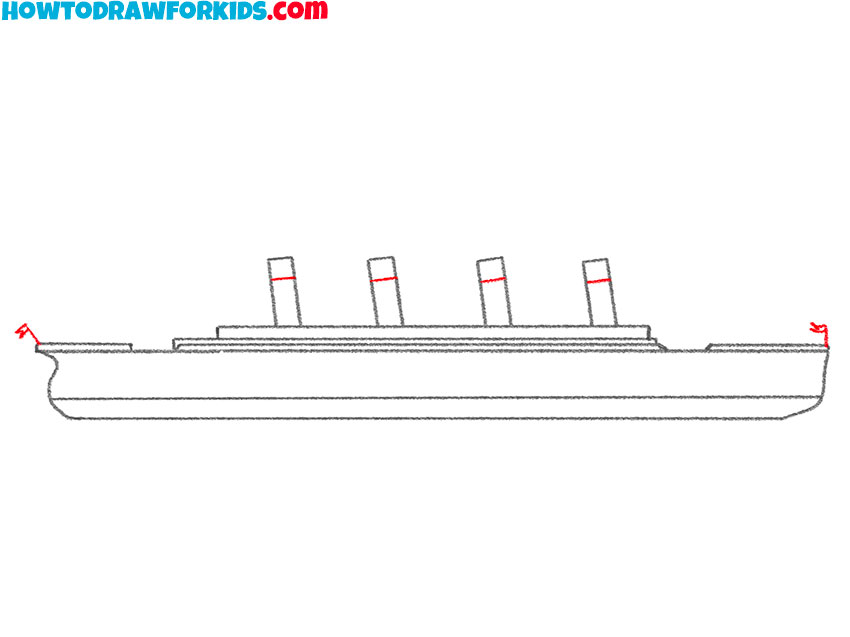 How To Draw Titanic, Easy Tutorial 7 Steps - Toons Mag