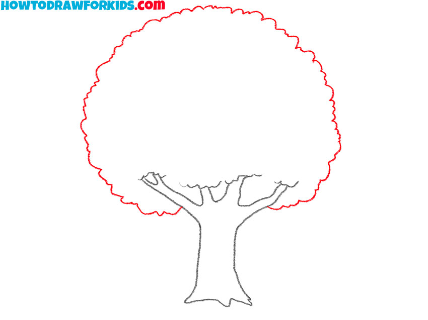simple tree with leaves drawing