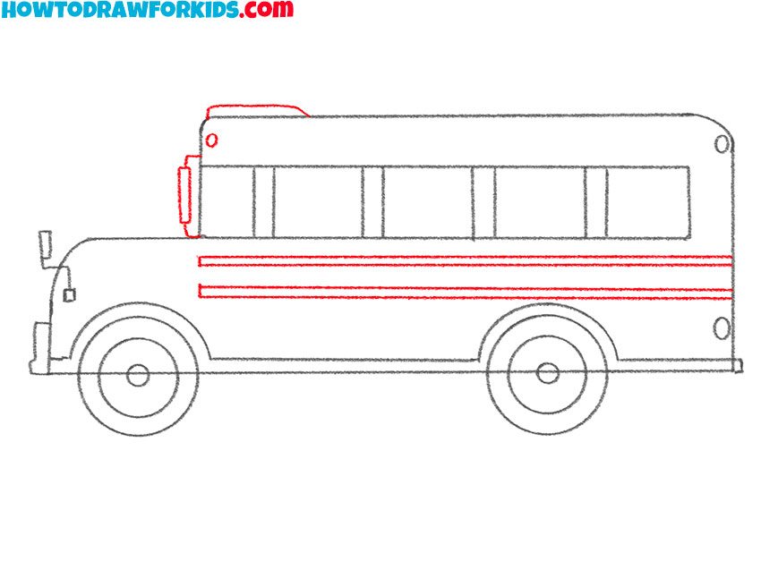 how to draw a school bus easy