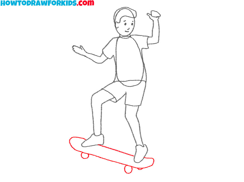 how to draw a skateboarder for beginners