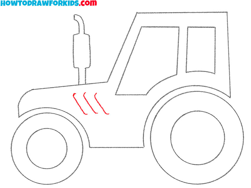 how to draw a tractor for kids