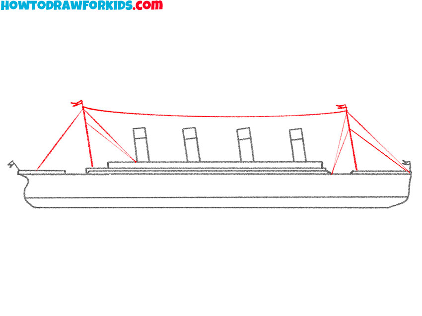 how to draw the titanic for beginners