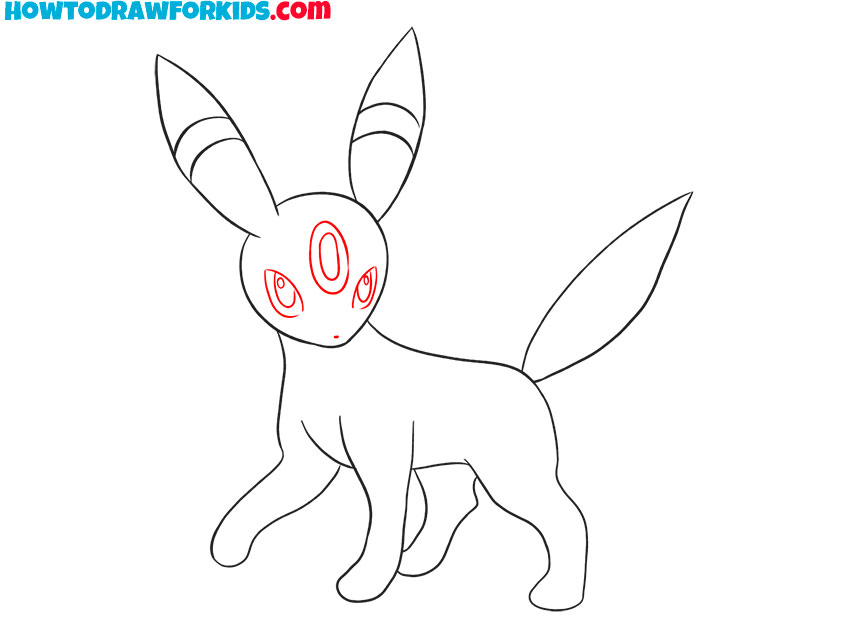 how to draw umbreon simple