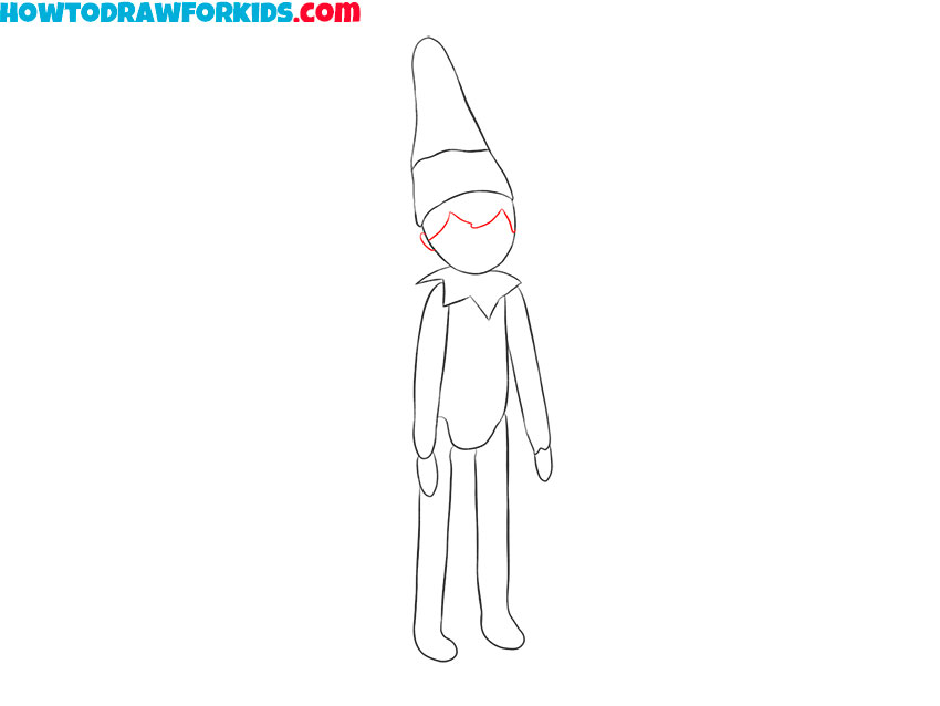 simple elf on the shelf drawing for kids