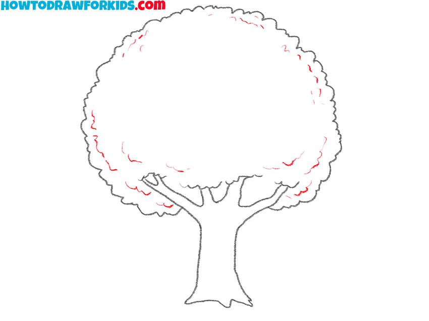 tree with leaves drawing for kids