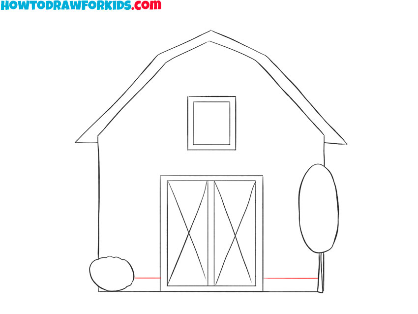 barn drawing for kids