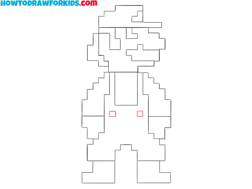 how to draw 8-bit mario simple
