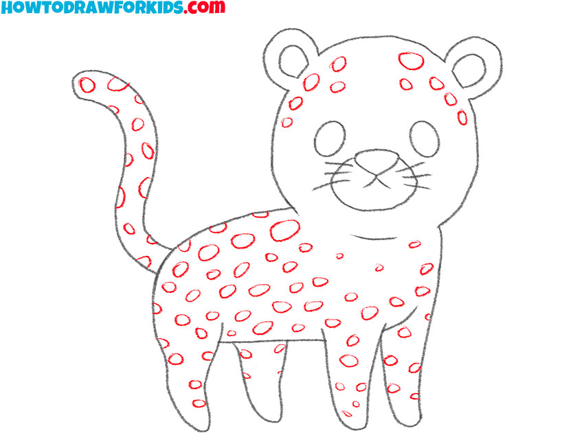 how to draw a leopard for beginners