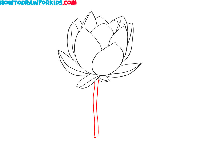 how to draw a lotus flower simple