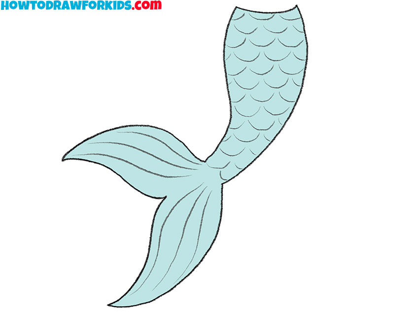 how to draw a mermaid tail easy