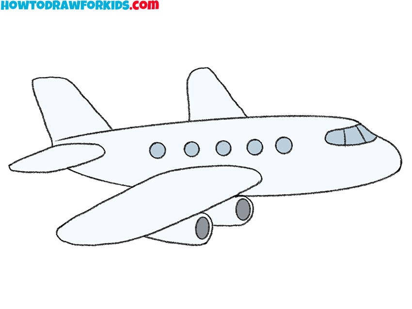 How to draw a plane EASY step by step for kids, beginners, children 7 -  YouTube