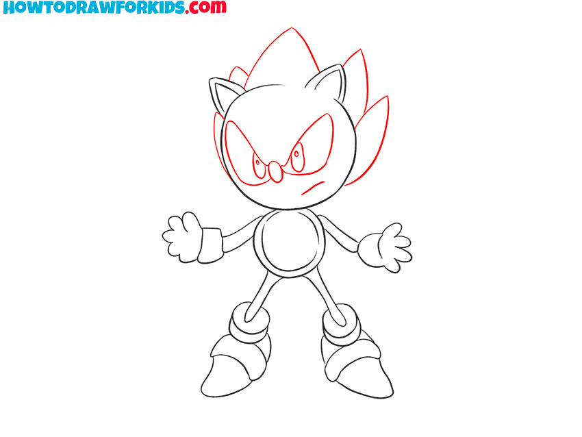 how to draw super sonic simple