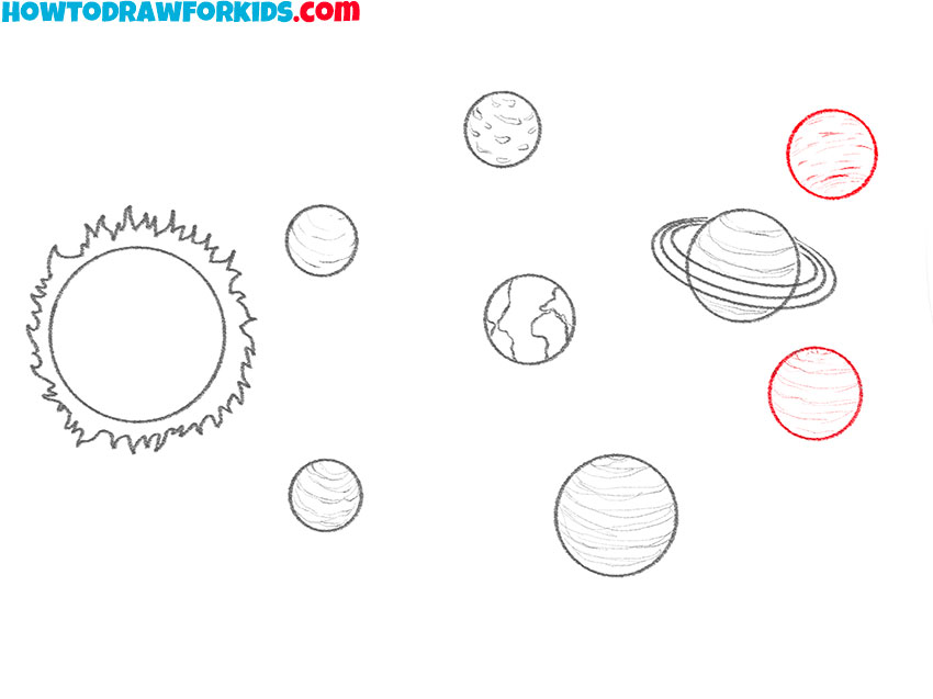 how to draw the solar system for kindergarten