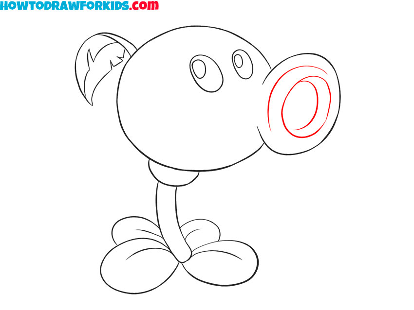 peashooter from plants vs zombies drawing guide