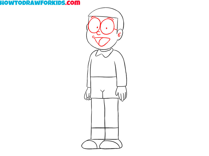 simple nobita drawing for kids