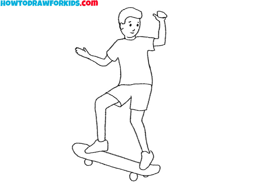 simple skateboarder drawing for kindergarten
