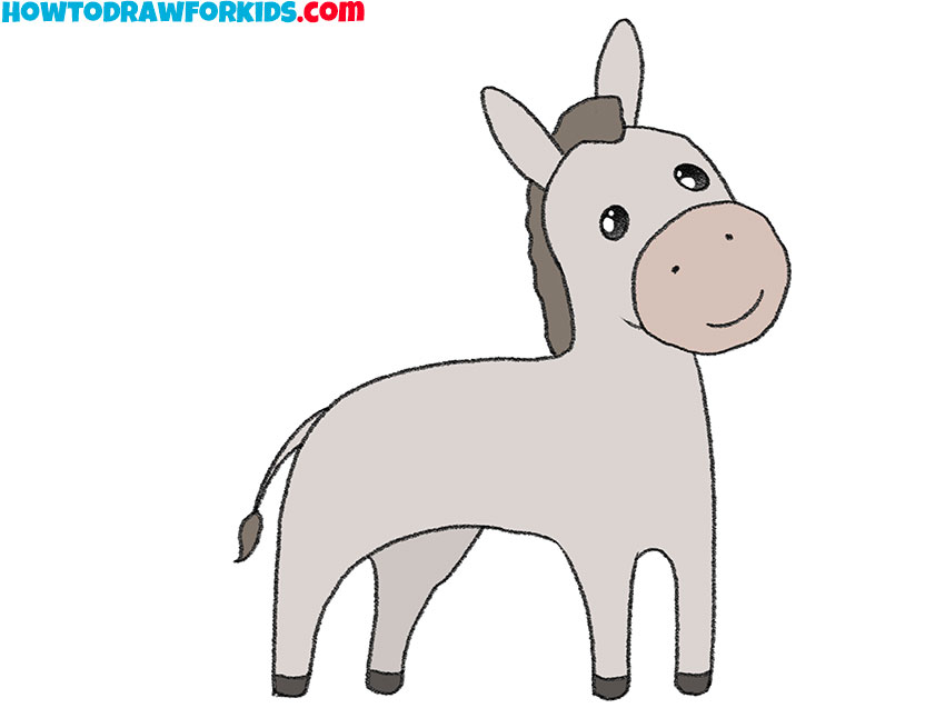 How to Draw a Donkey - Easy Drawing Tutorial For Kids